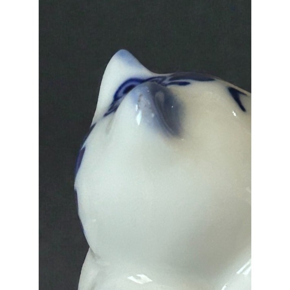 Gzhel Vintage‎ Russian Folk Art Porcelain Cats Blue White Figurine Exercise Yoga - Picture 7 of 16